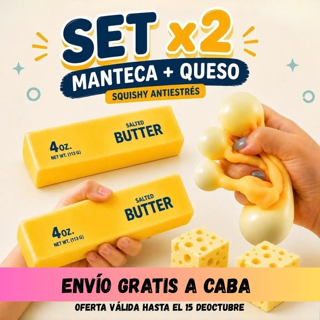 Combo Manteca + queso - juguete antiestrés