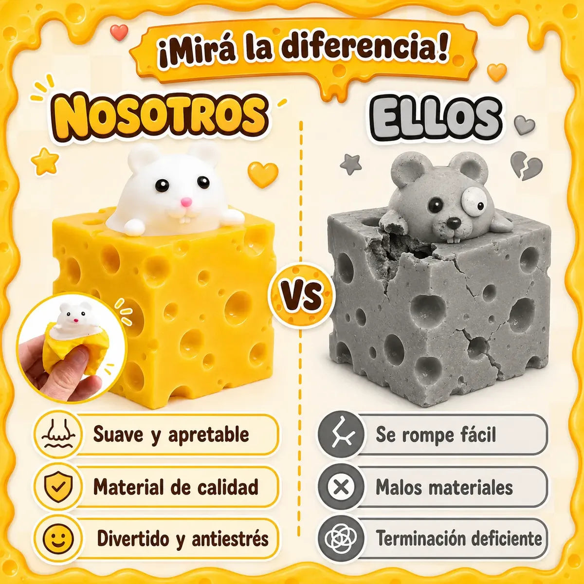 Squishy ratón y queso