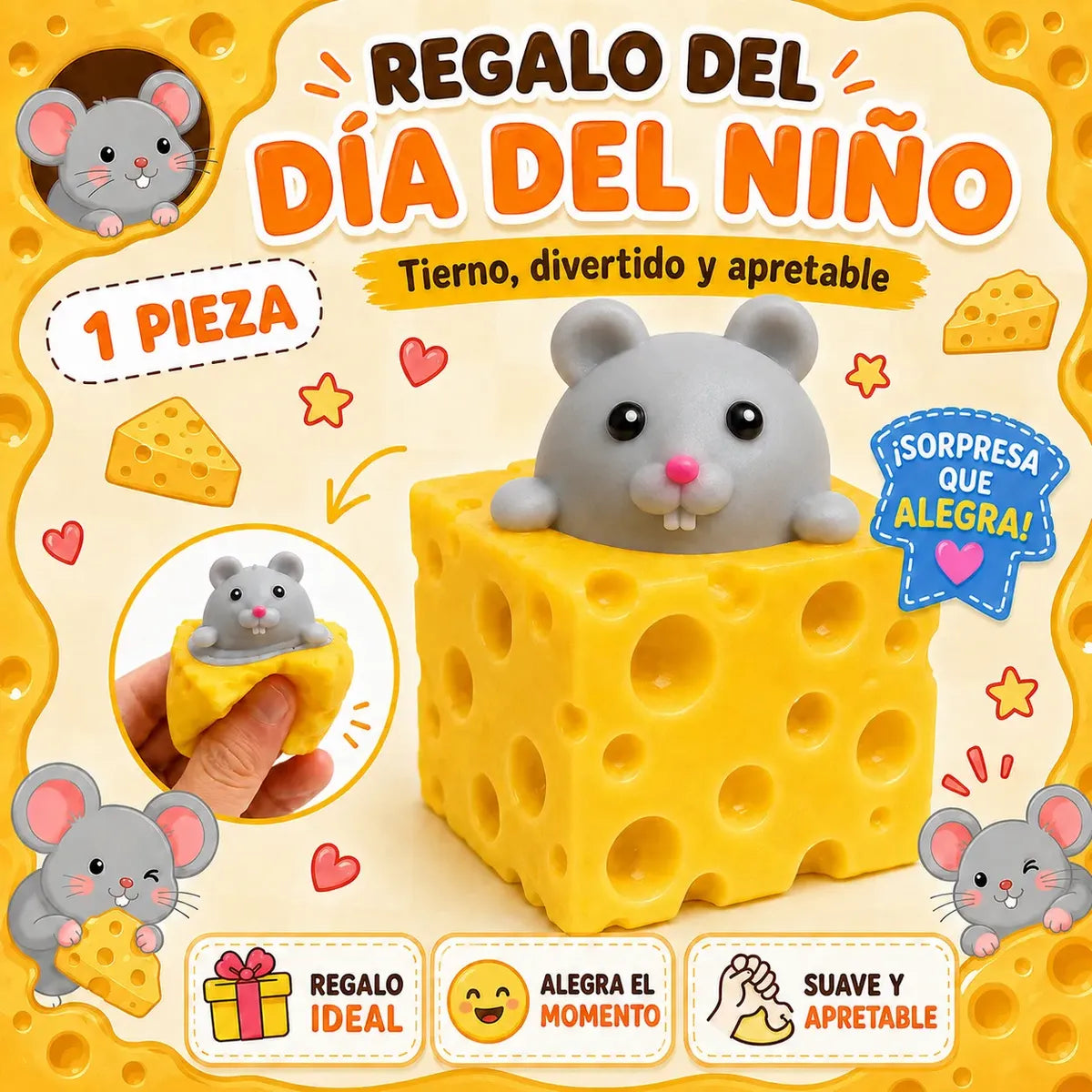 Squishy ratón y queso